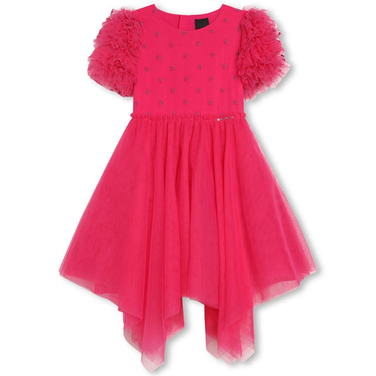 女童粉色连衣裙