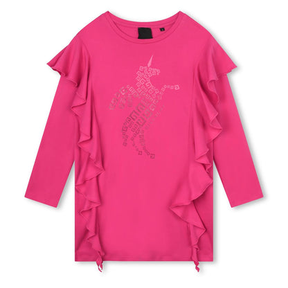 女童粉色Logo连衣裙