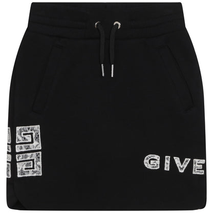 女童黑色棉短裙