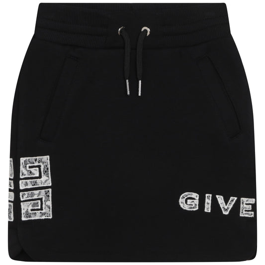 女童黑色棉短裙