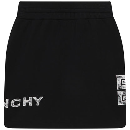 女童黑色棉短裙