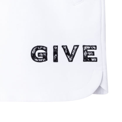 女童白色Logo短裙