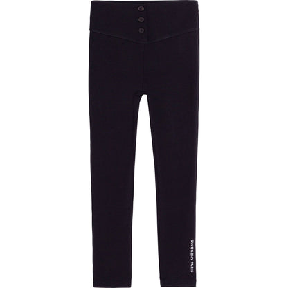 女童黑色Logo棉打底裤