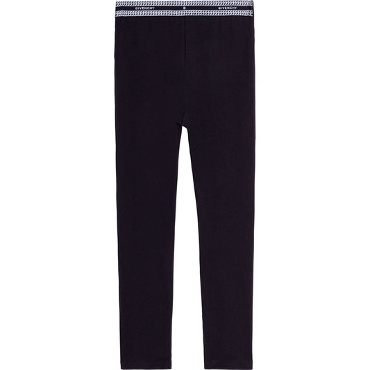 女童黑色Logo棉打底裤