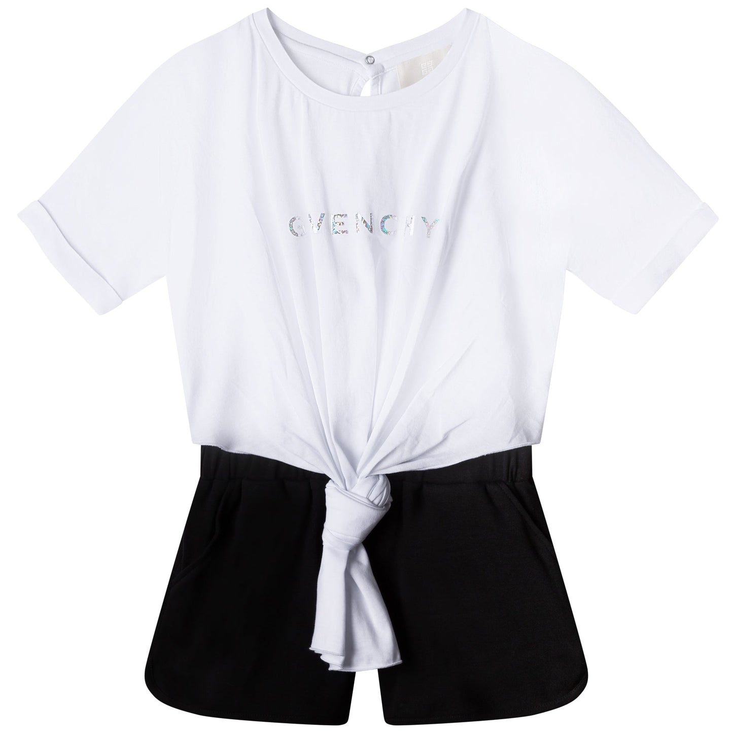 女童白色Logo连体衣