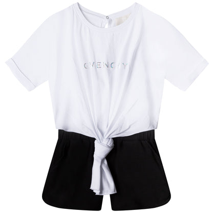 女童白色Logo连体衣