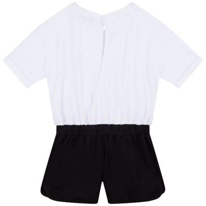 女童白色Logo连体衣