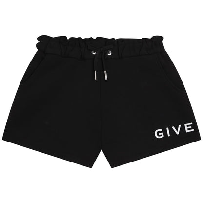 女童黑色Logo短裤