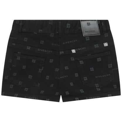 女童黑色Logo短裤