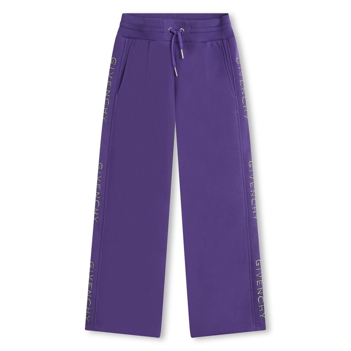 男童紫色Logo长裤