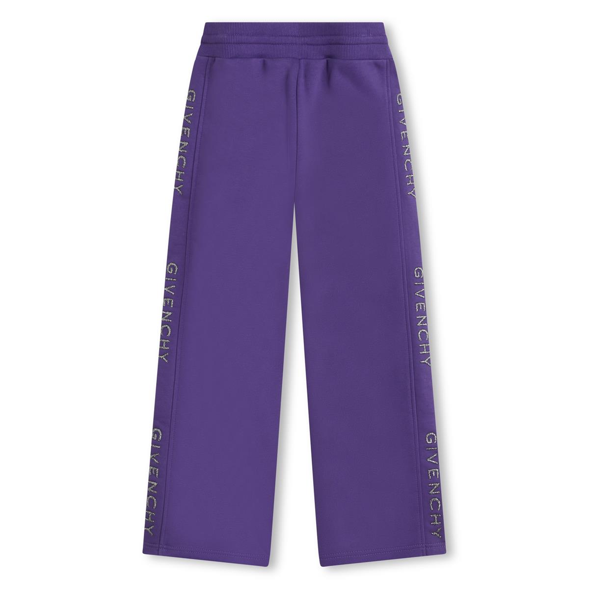 男童紫色Logo长裤