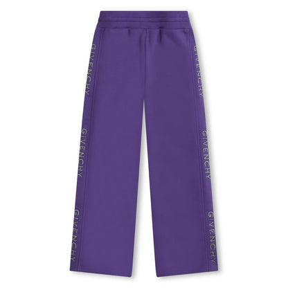 男童紫色Logo长裤