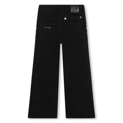 女童黑色牛仔裤