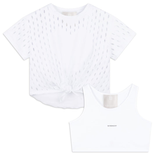 儿童白色Logo棉背心套装