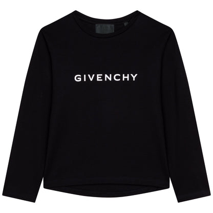 女童黑色Logo棉T恤