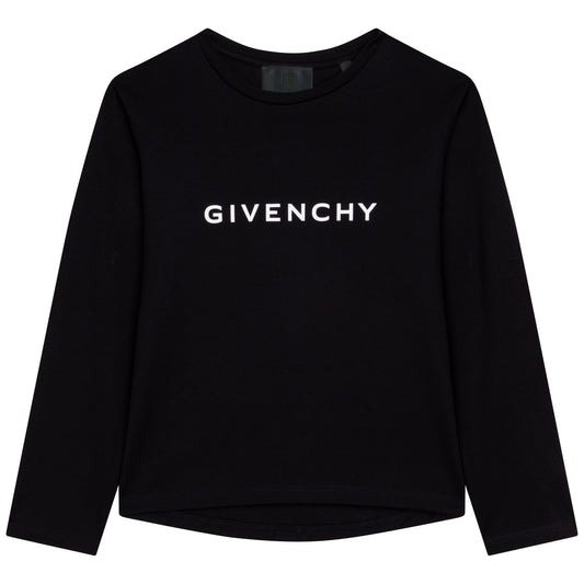 女童黑色Logo棉T恤