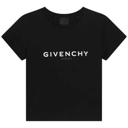 女童黑色Logo棉T恤