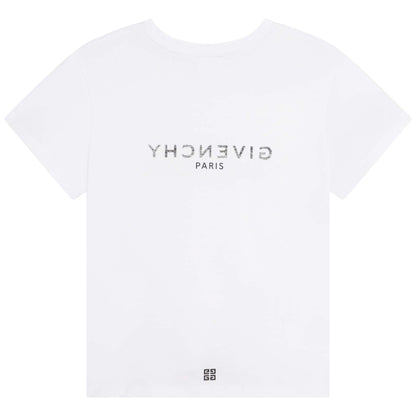 女童白色Logo棉T恤