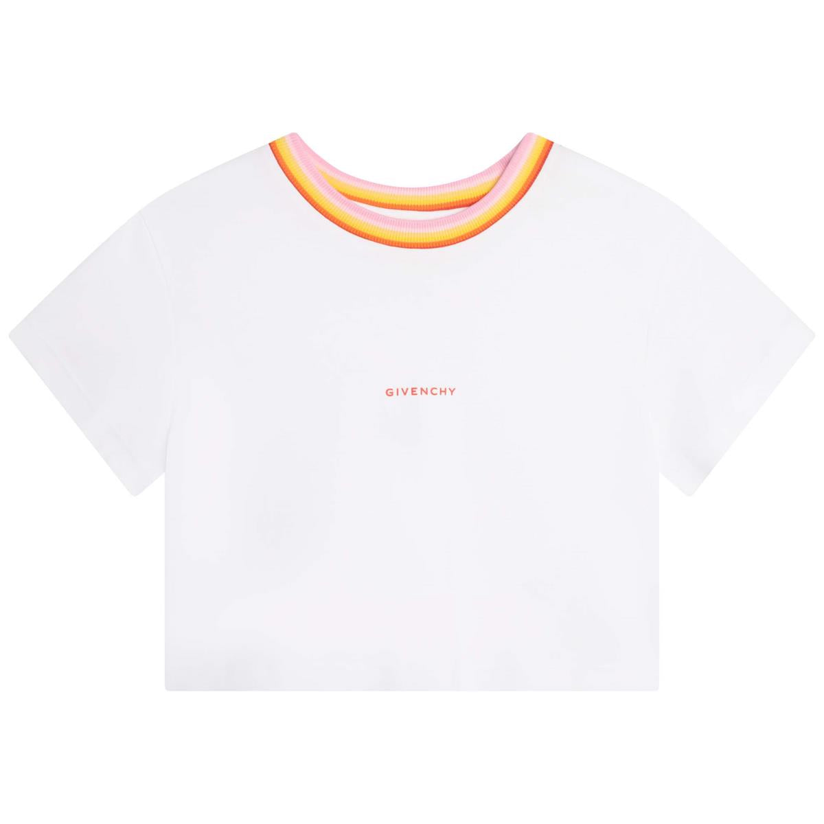 女童白色Logo棉T恤