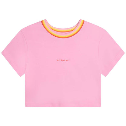 女童粉色Logo棉T恤