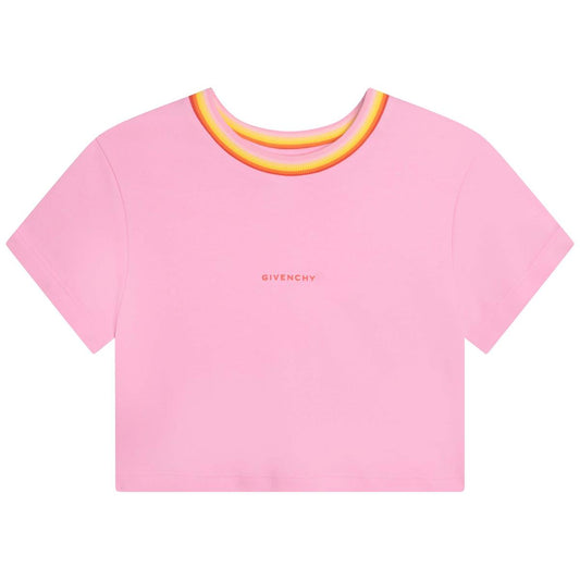 女童粉色Logo棉T恤