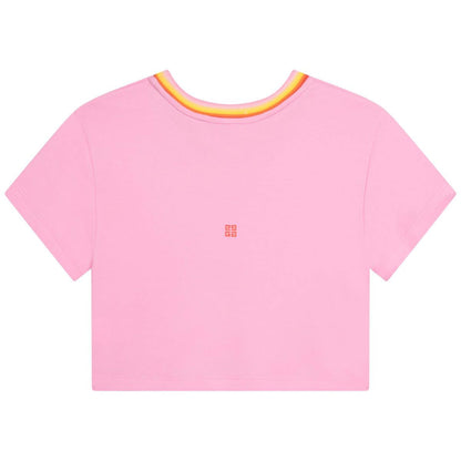 女童粉色Logo棉T恤