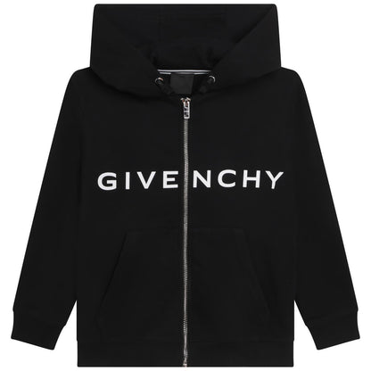 儿童黑色连帽卫衣