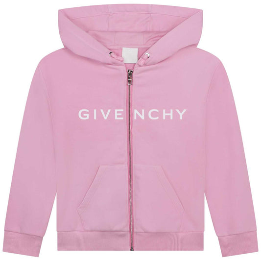 儿童粉色连帽卫衣