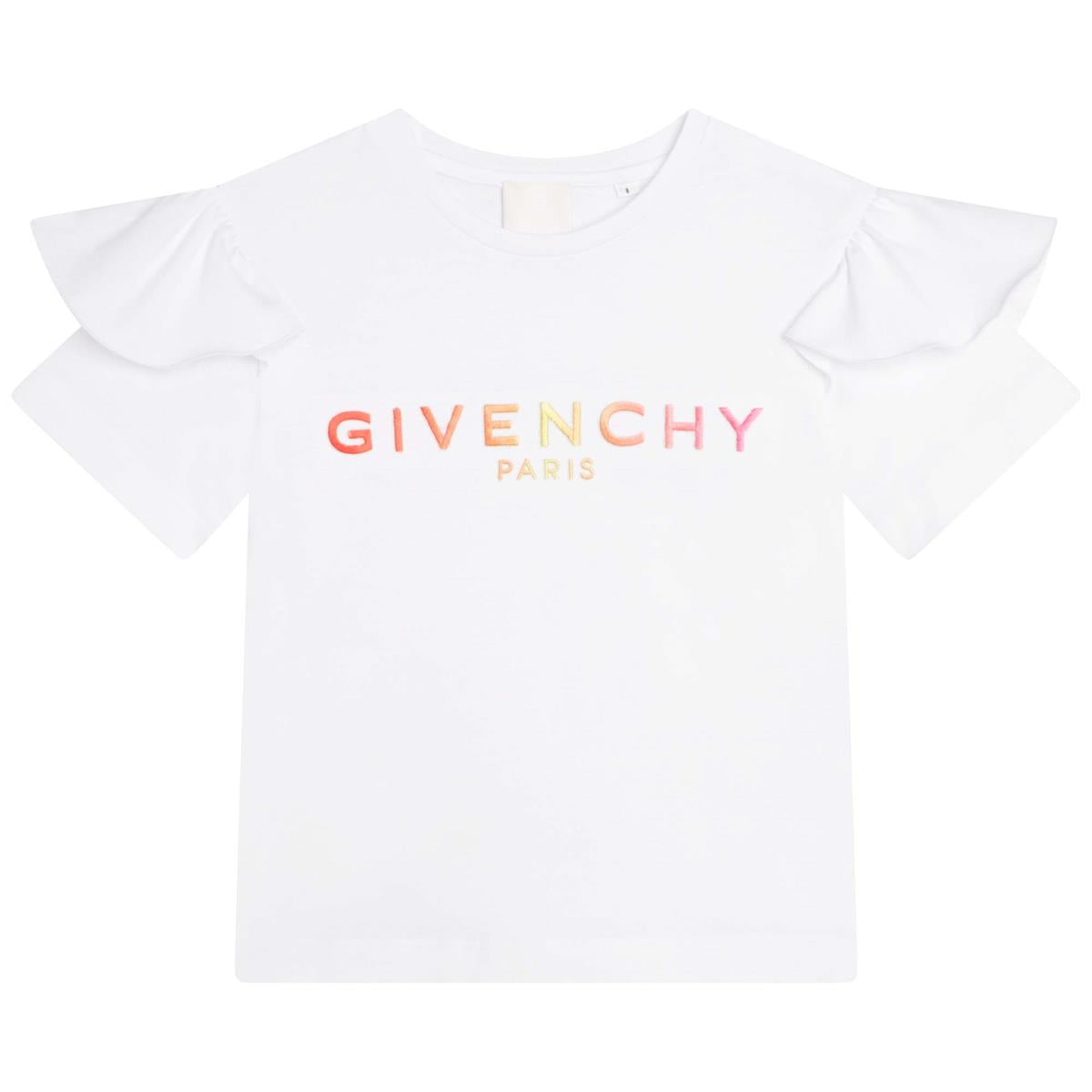 女童白色Logo棉T恤