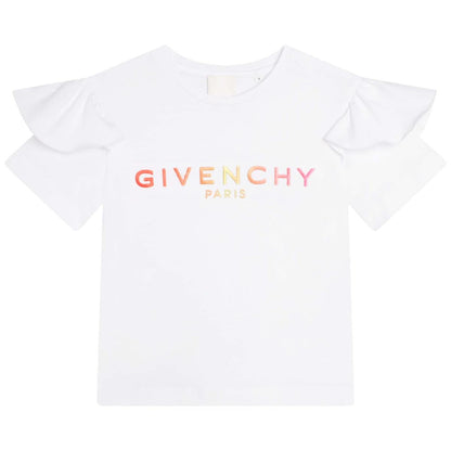 女童白色Logo棉T恤