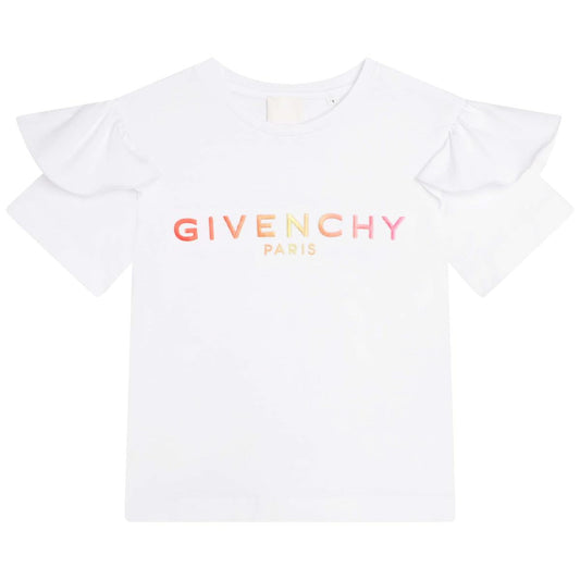 女童白色Logo棉T恤