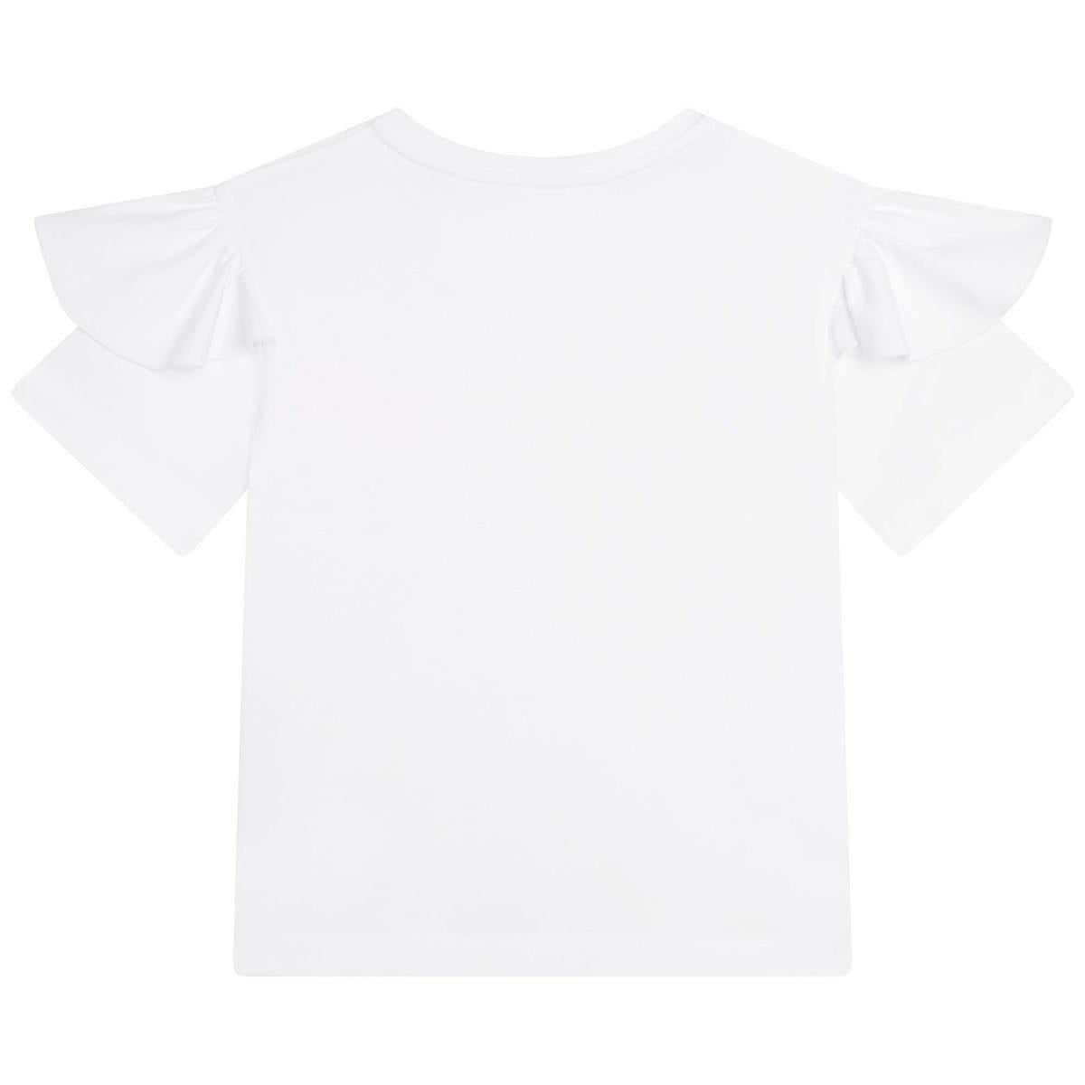 女童白色Logo棉T恤