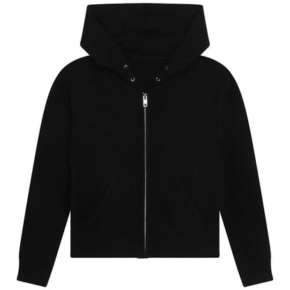 儿童黑色连帽卫衣