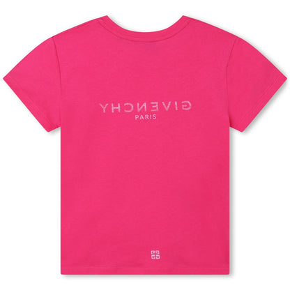 女童紫红色Logo棉T恤