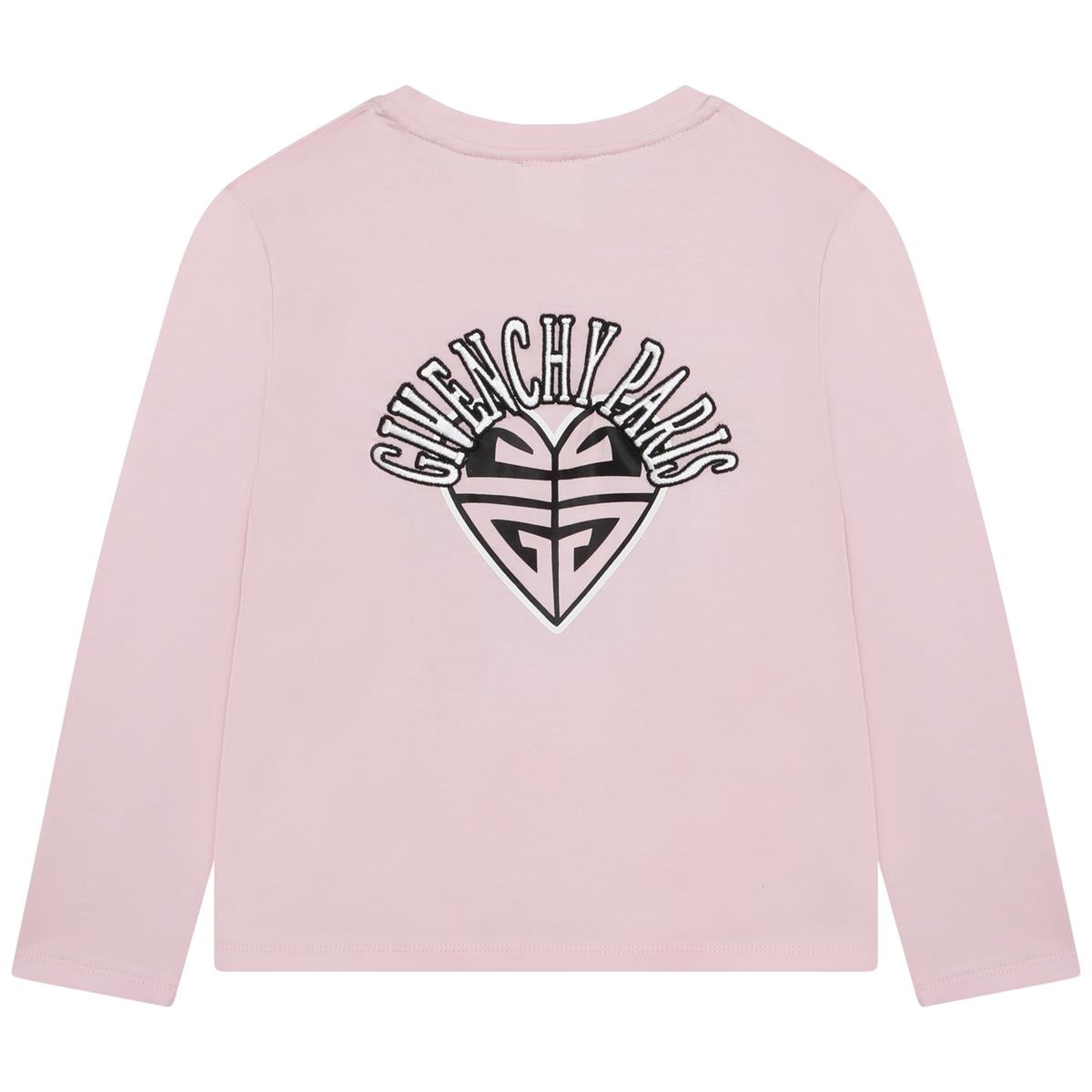 女童粉色印花棉T恤