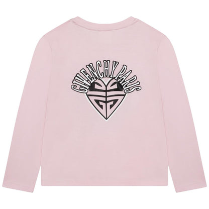 女童粉色印花棉T恤