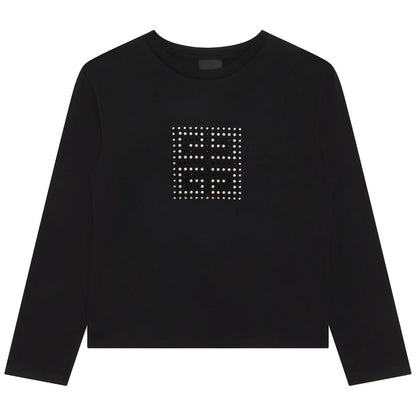 女童黑色Logo棉T恤