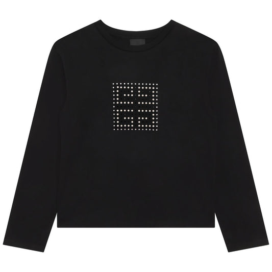 女童黑色Logo棉T恤