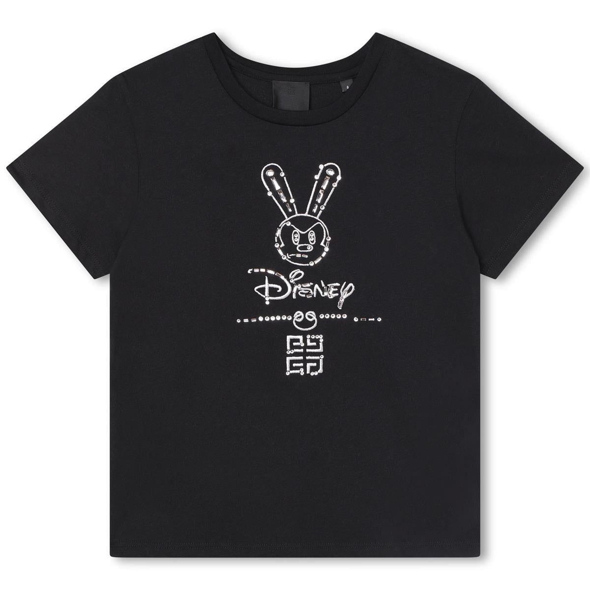 女童黑色印花棉T恤