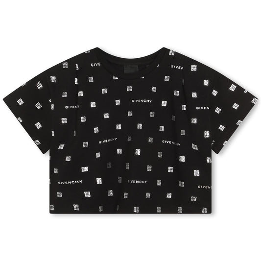 女童黑色Logo棉T恤