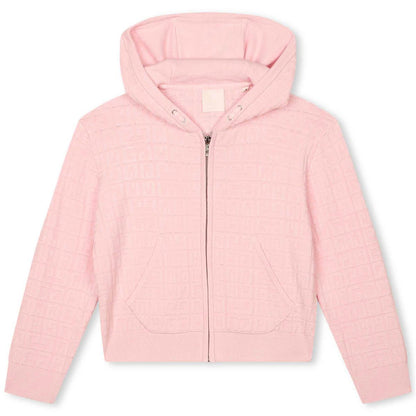 女童粉色拉链上衣