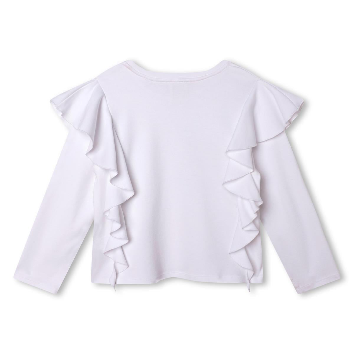 女童白色Logo棉T恤