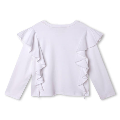 女童白色Logo棉T恤