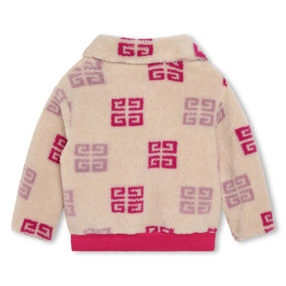 女童米色Logo拉链夹克