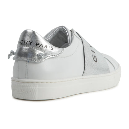 Girls White Logo Leather Shoes