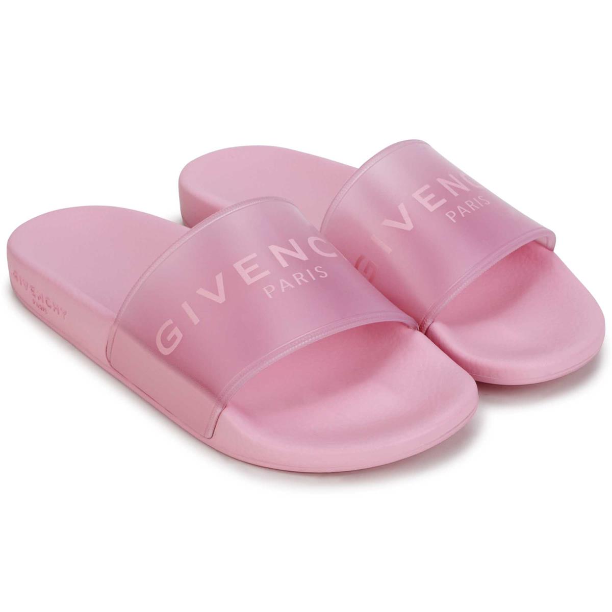 儿童粉色Logo拖鞋