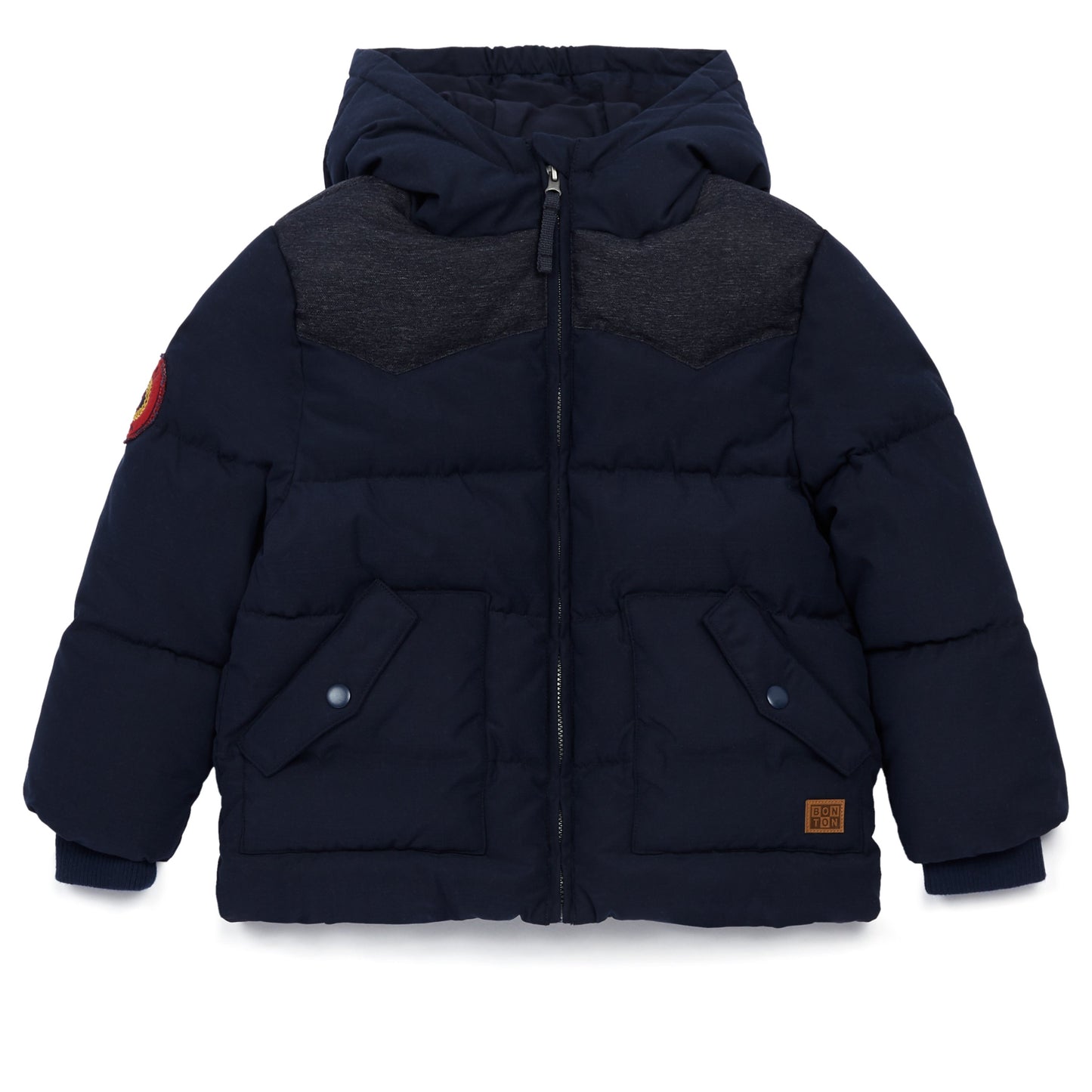 男童蓝色连帽外套