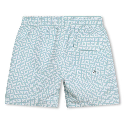 男童绿色Logo泳裤