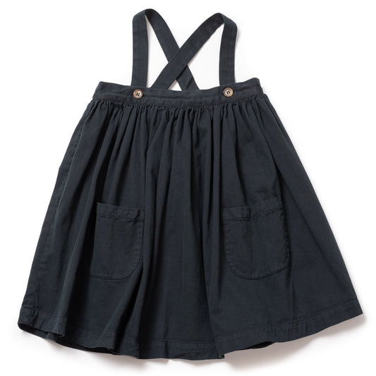 Girls Fusain Bretelle Cotton Skirt