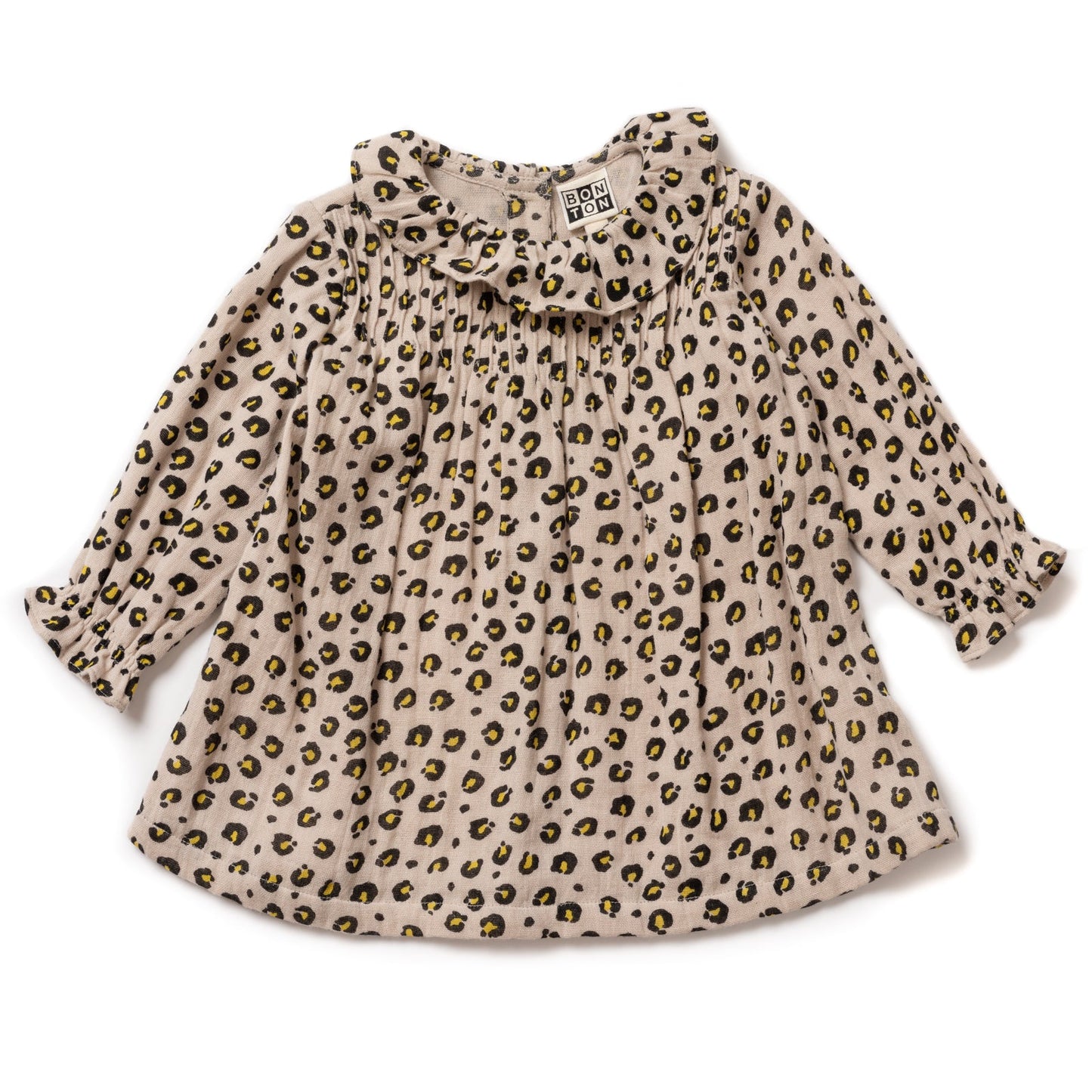 女婴豹纹棉连衣裙